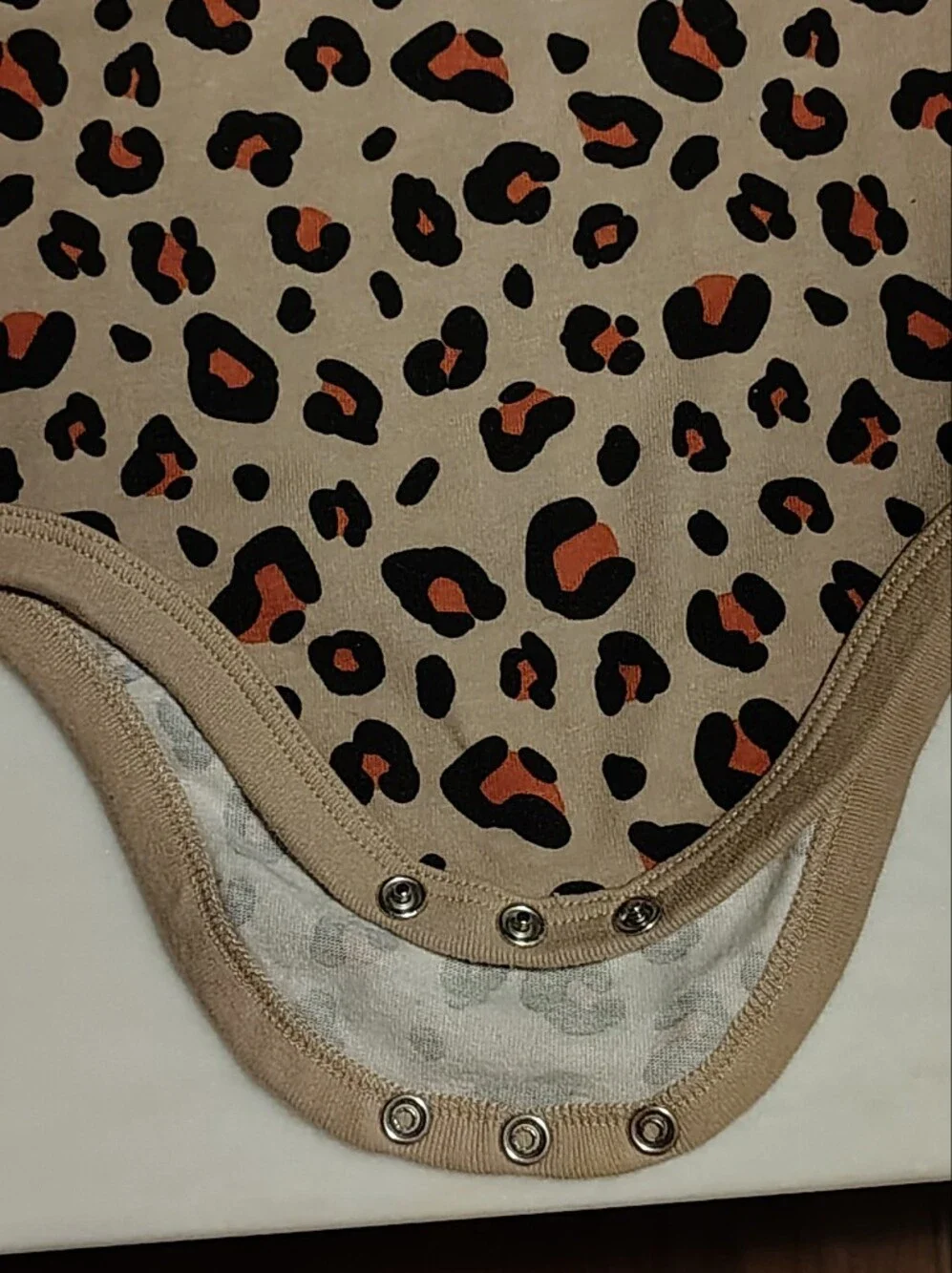 Shein Leopard Print Tan Orange Black Bodysuit Onsie Size 6 To 9 Months